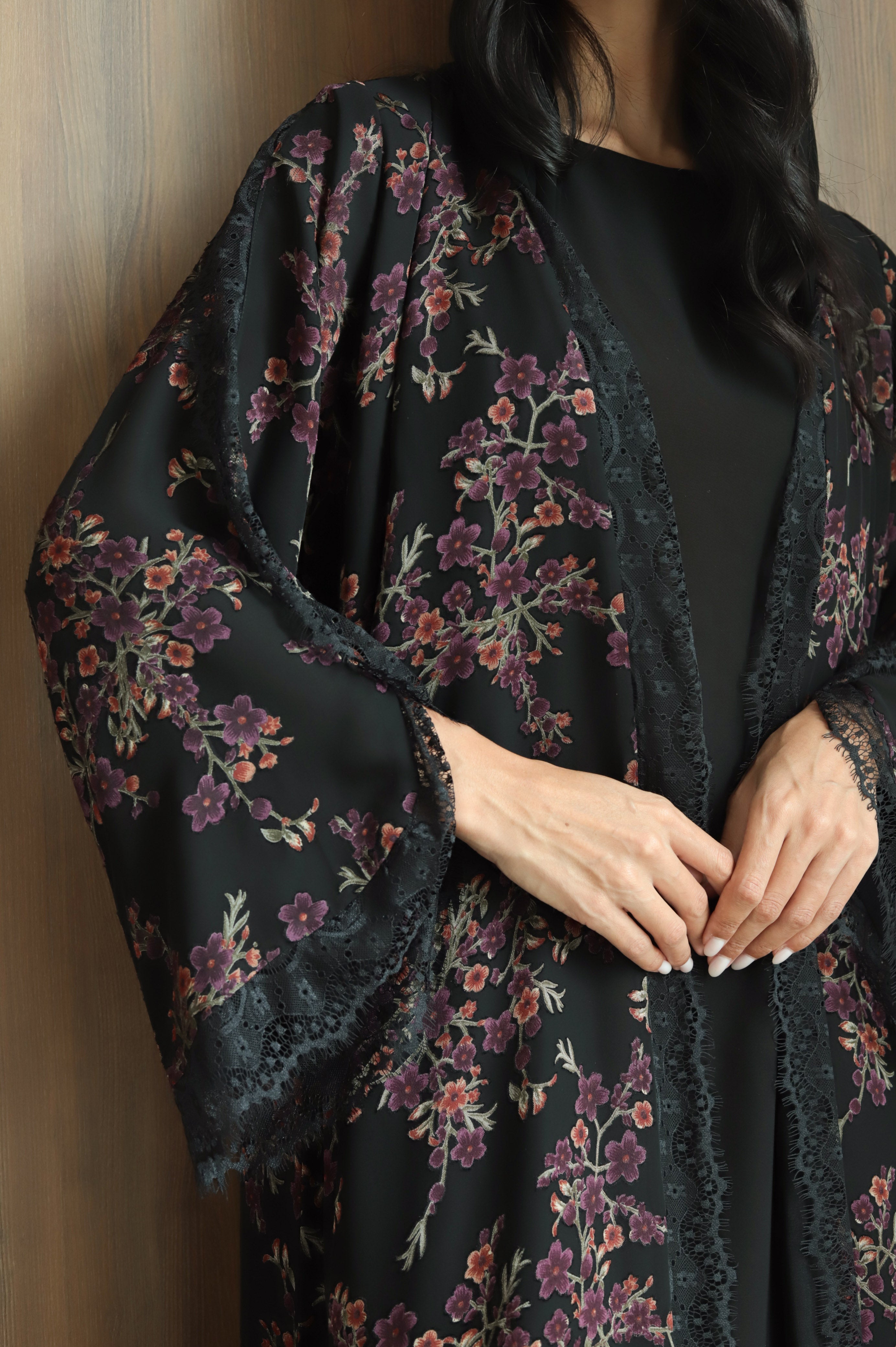 Cherry Blossom (Black Abaya)