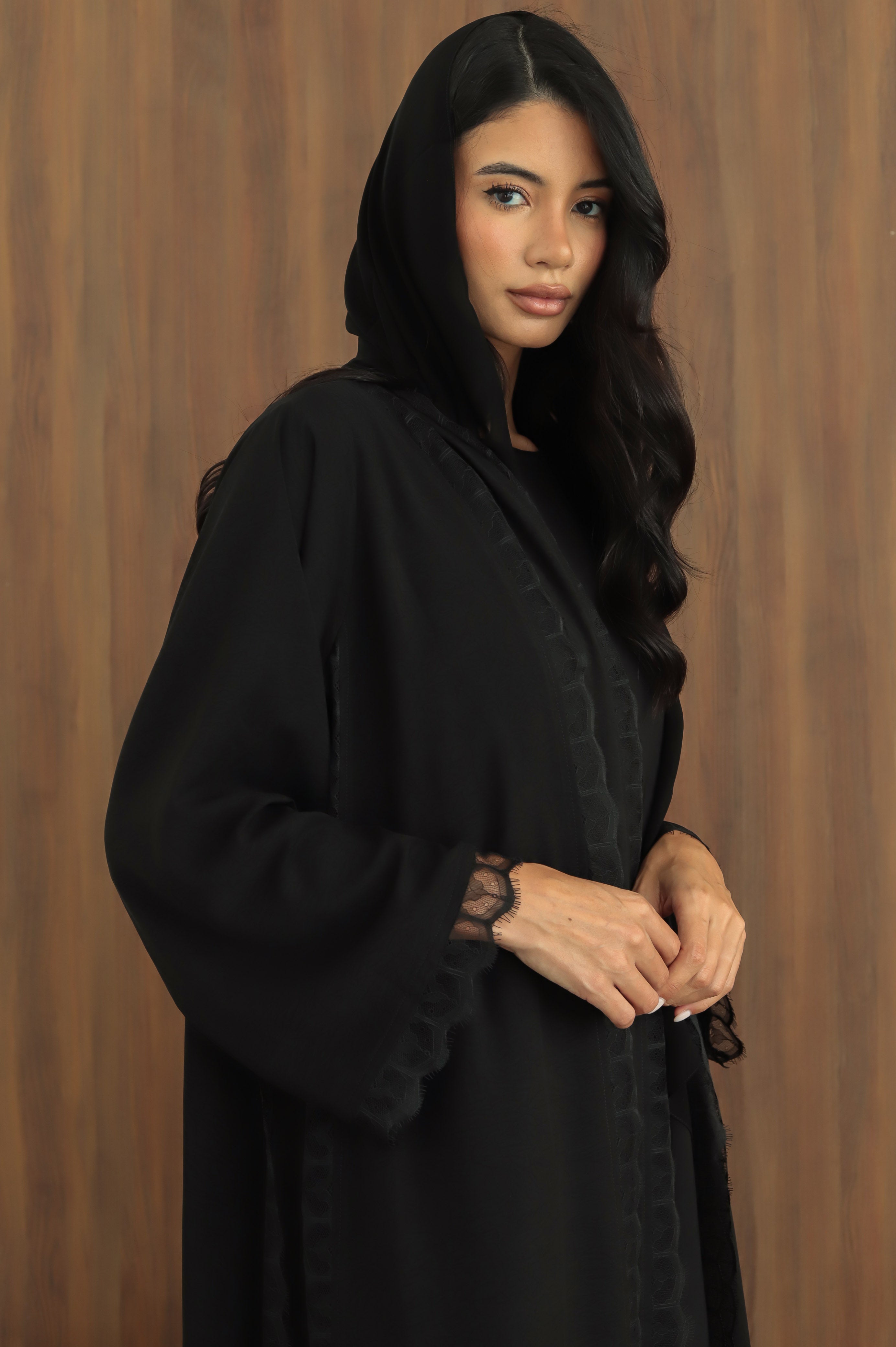 Layali- Black Lace (black Abaya )