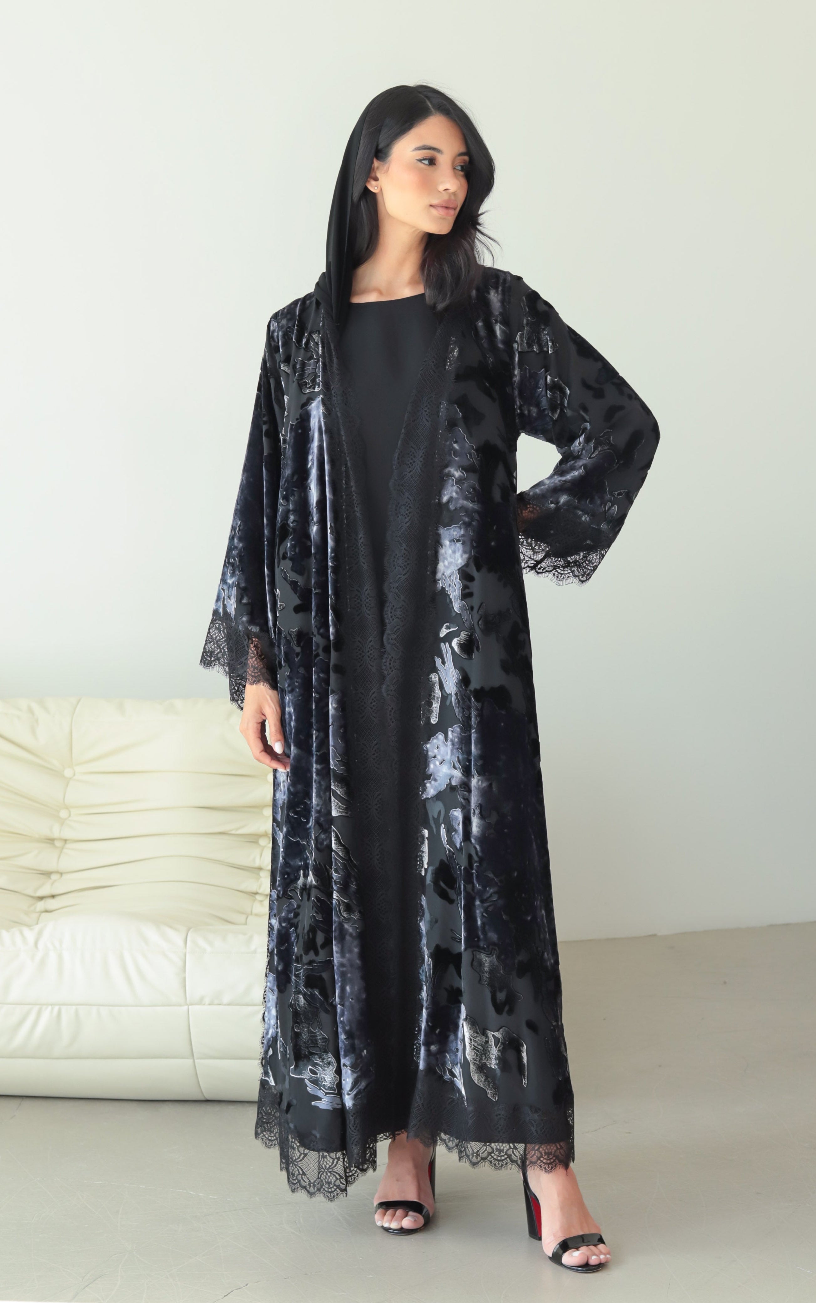 Mirage Lace - Purple Abaya