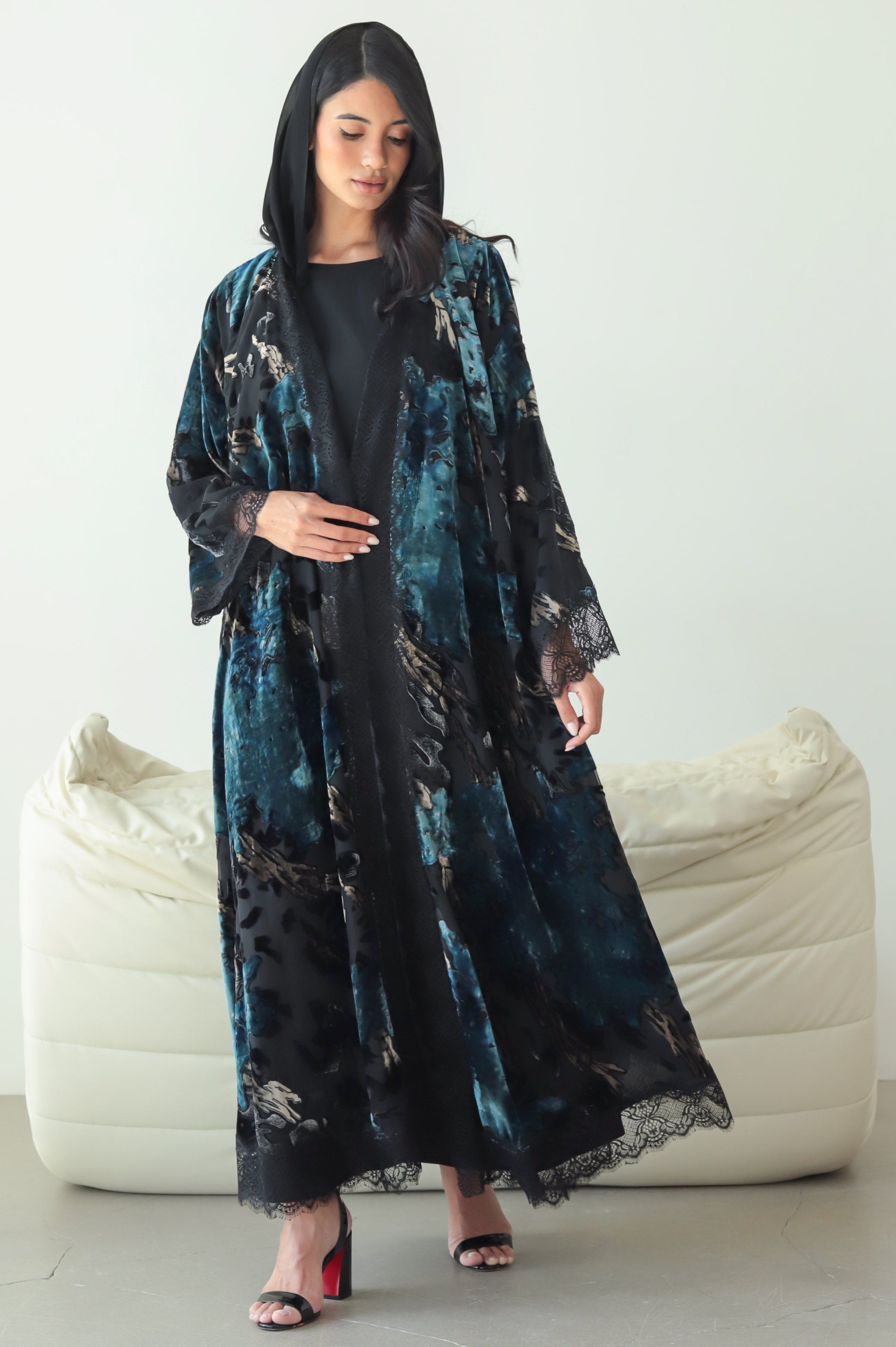 Mirage Lace - Blue Abaya
