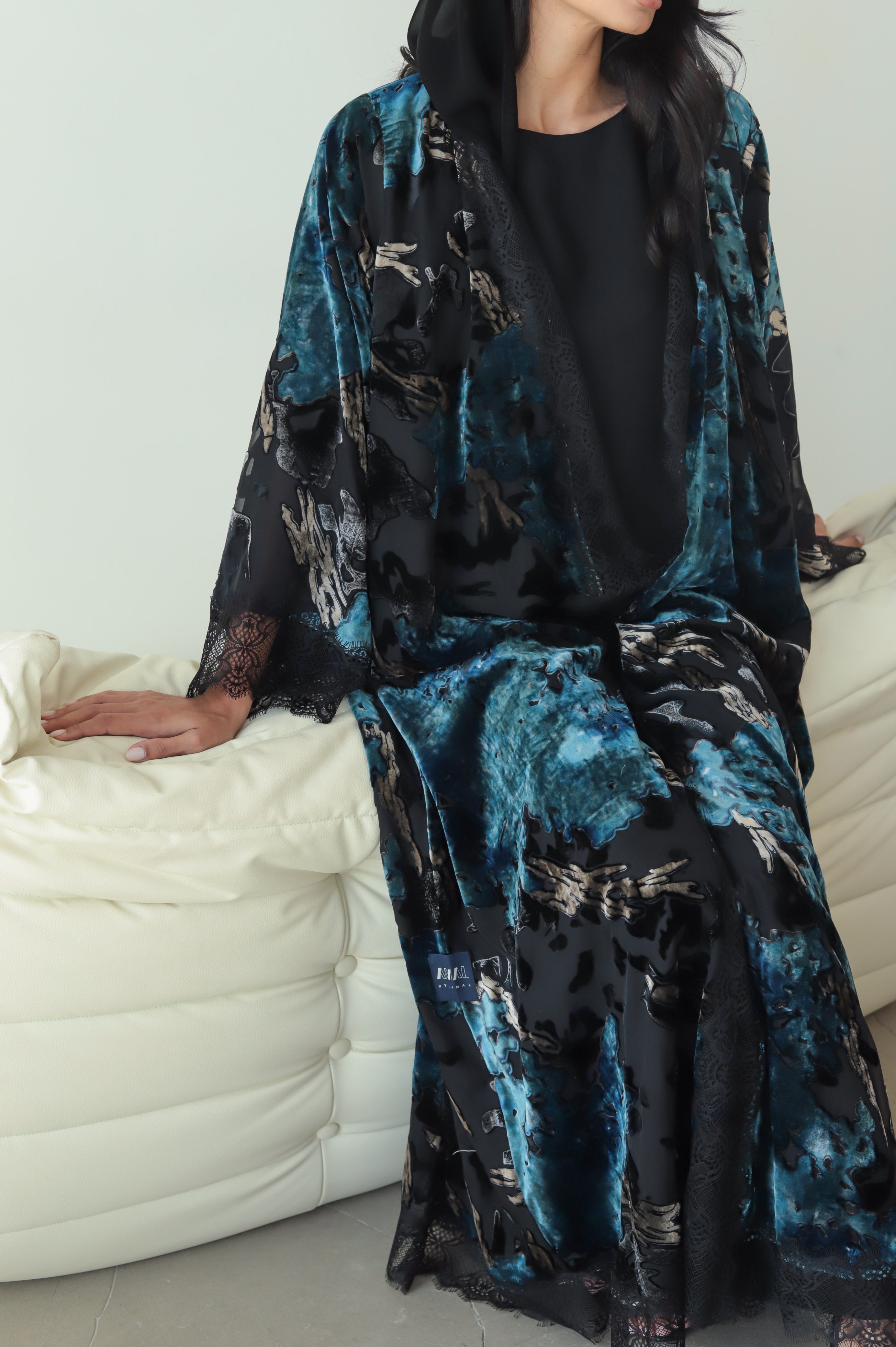 Mirage Lace - Blue Abaya