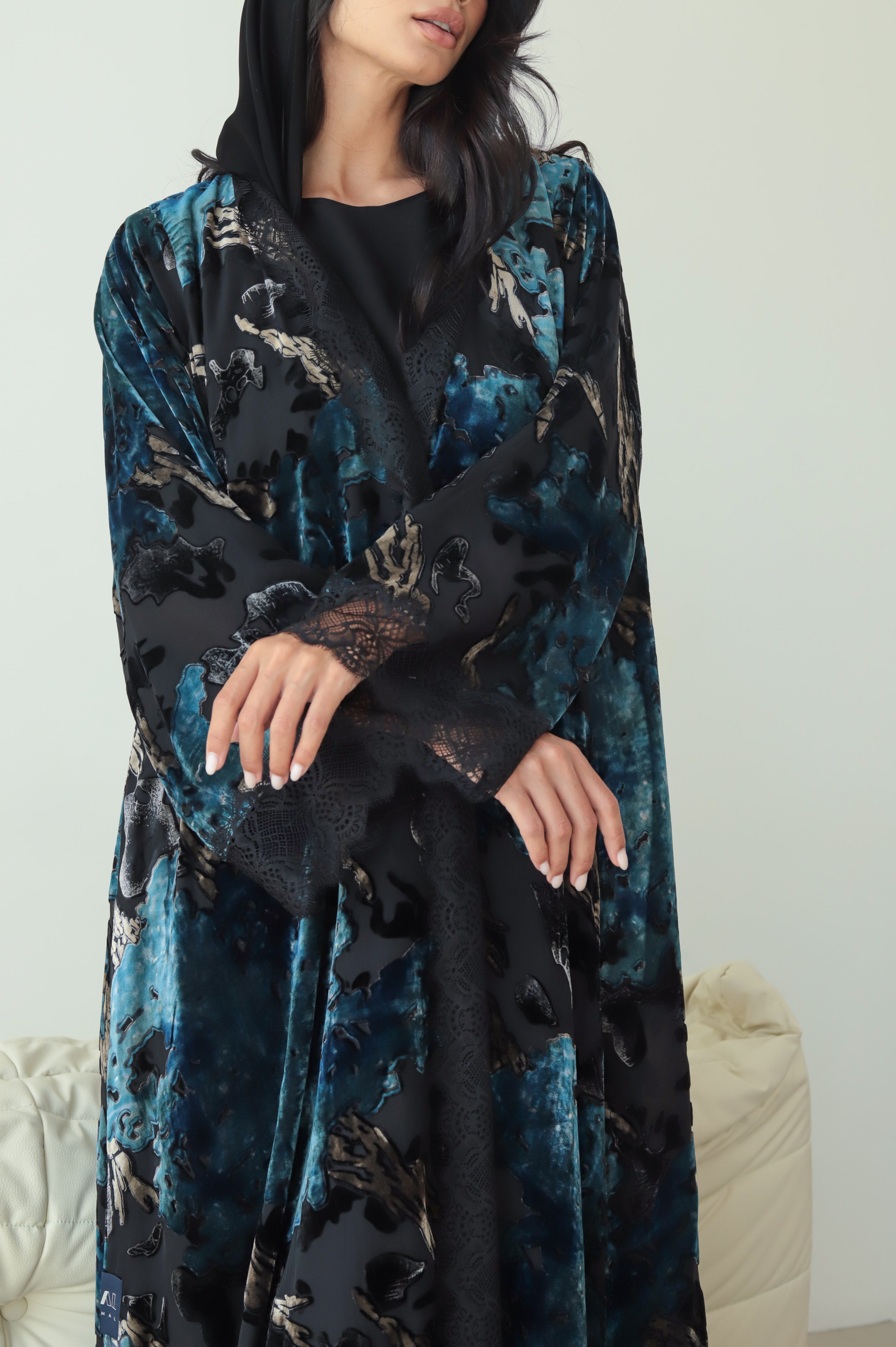 Mirage Lace - Blue Abaya