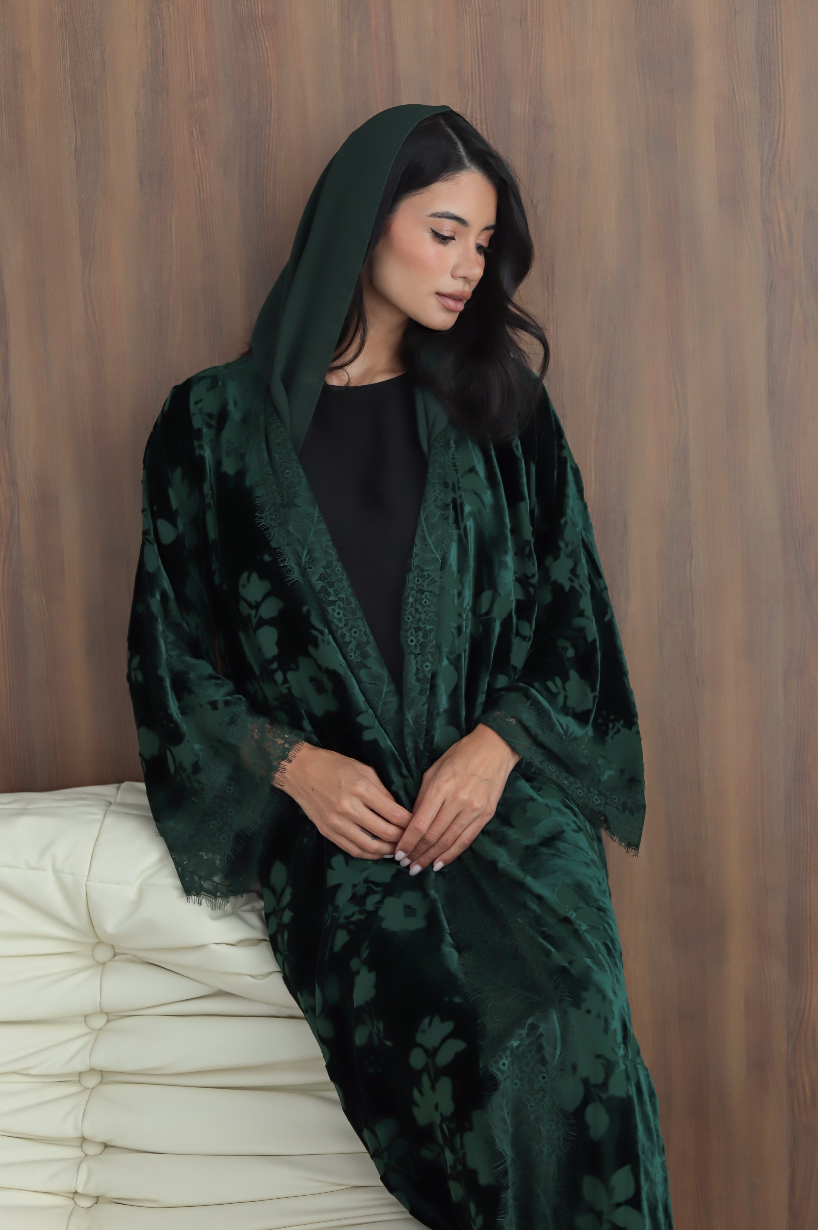 Velvet - Garden Green Abaya