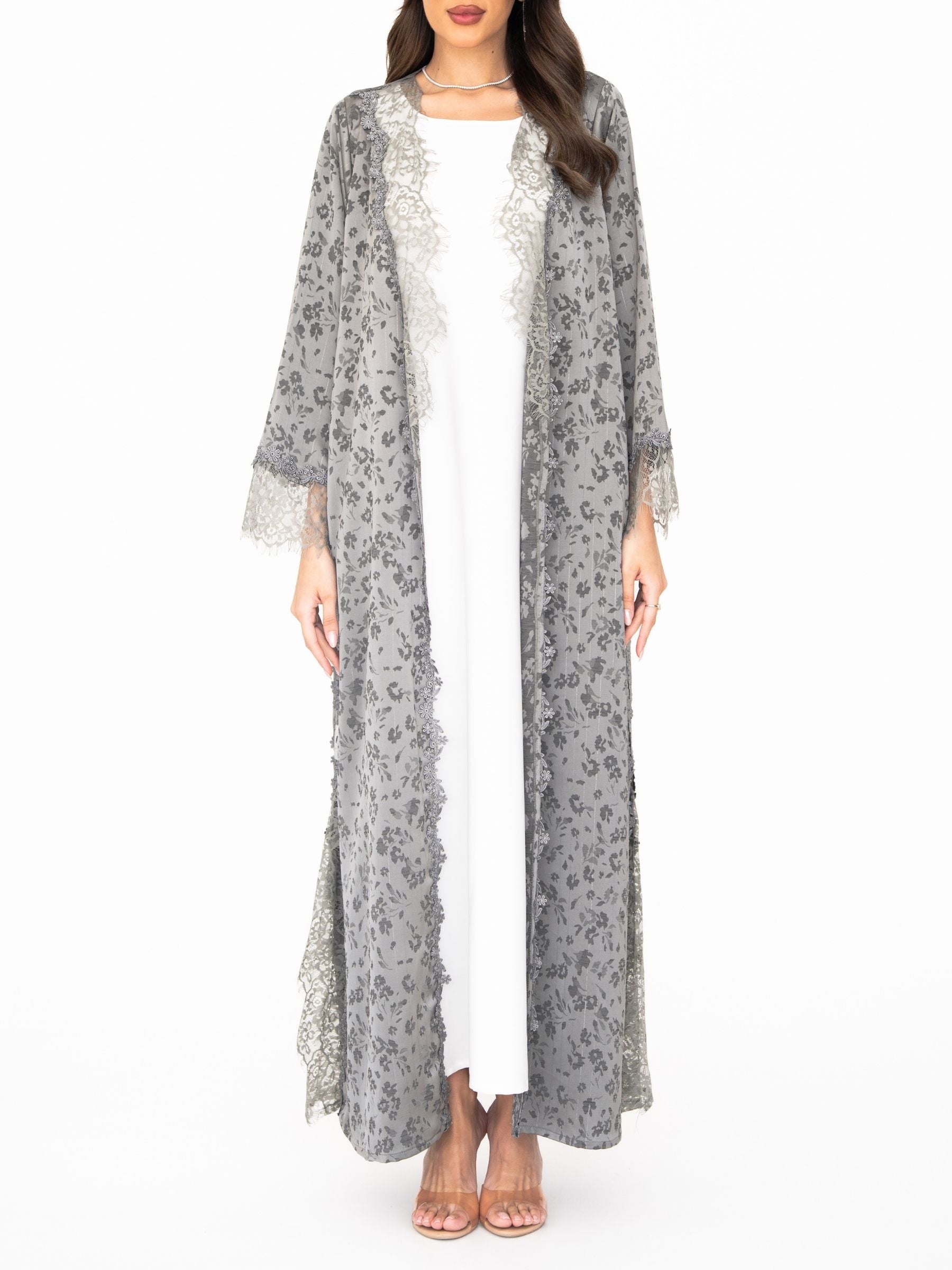 Roselle (Grey Abaya )