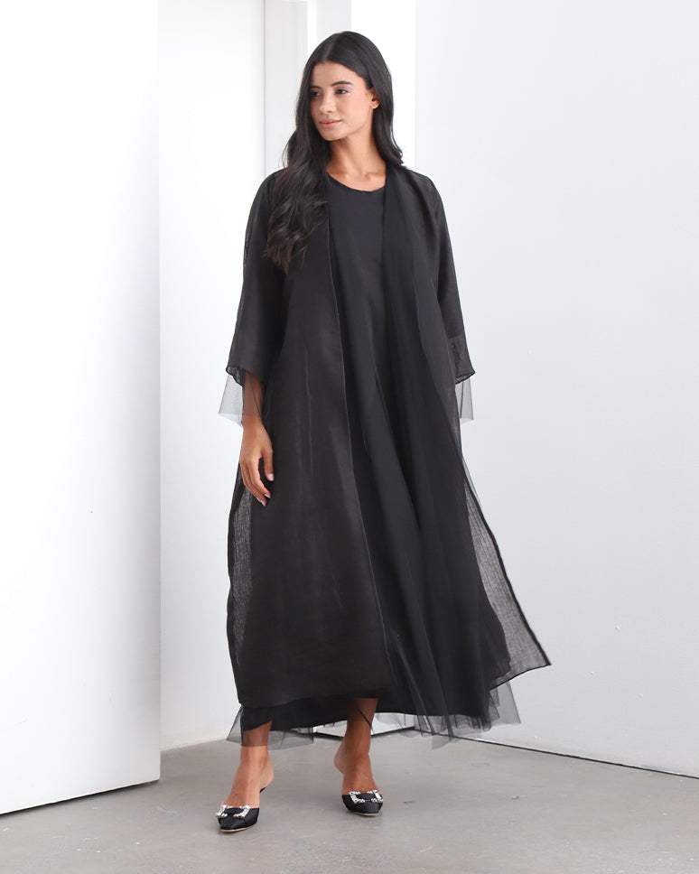 Solid06 -  Special Korean Organza layer abaya