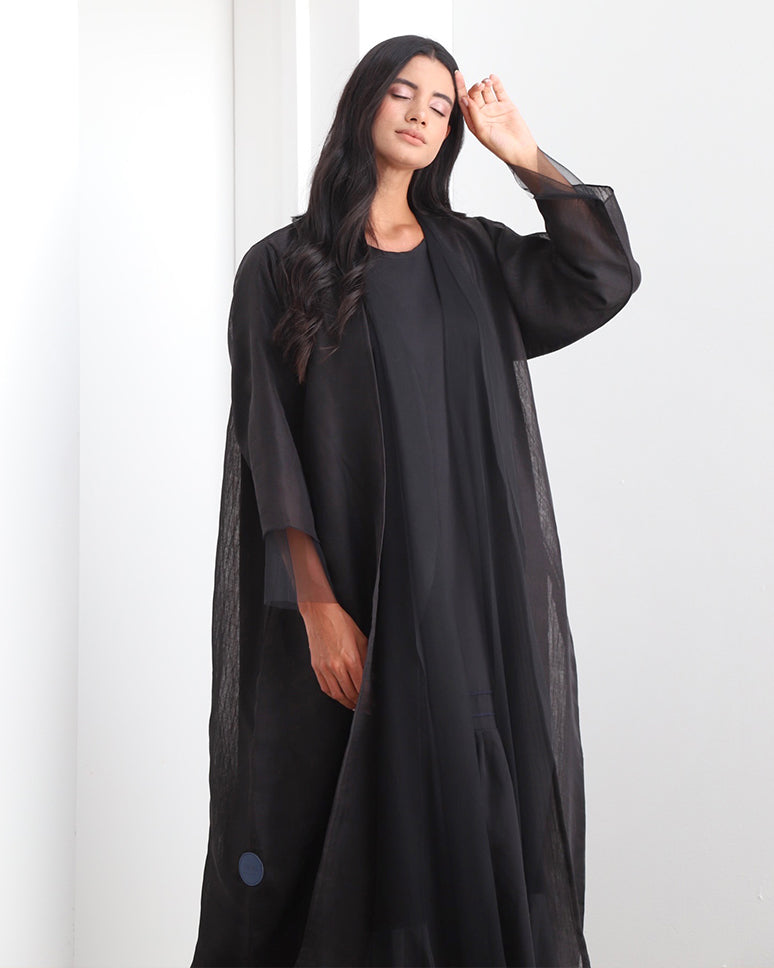 Solid06 -  Special Korean Organza layer abaya